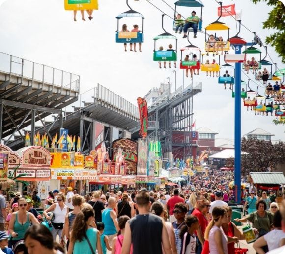 A crowd during Summerfest in Milwaukee, WI. 